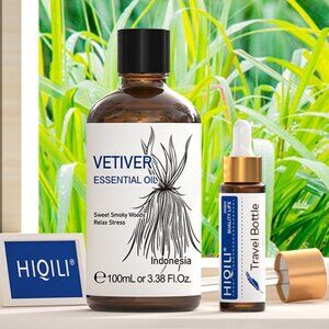 HIQILI Vetiver Essential Oil NIB 3.38 FL OZ